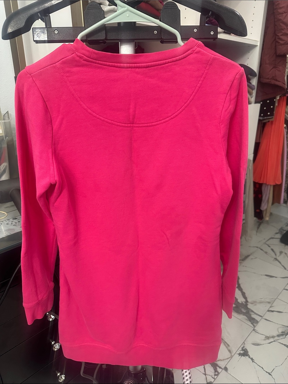 Kenzo Hot Pink Tiger Logo sweater dress with Yellow Accent - Picture 3 of 5